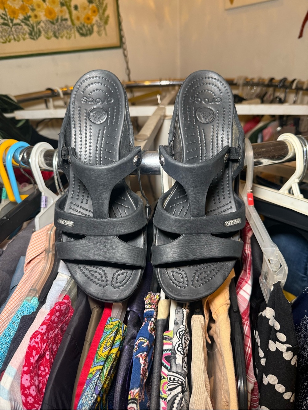 CROCS Cyprus V Heels Womens Size 9 Black - Picture 2 of 15
